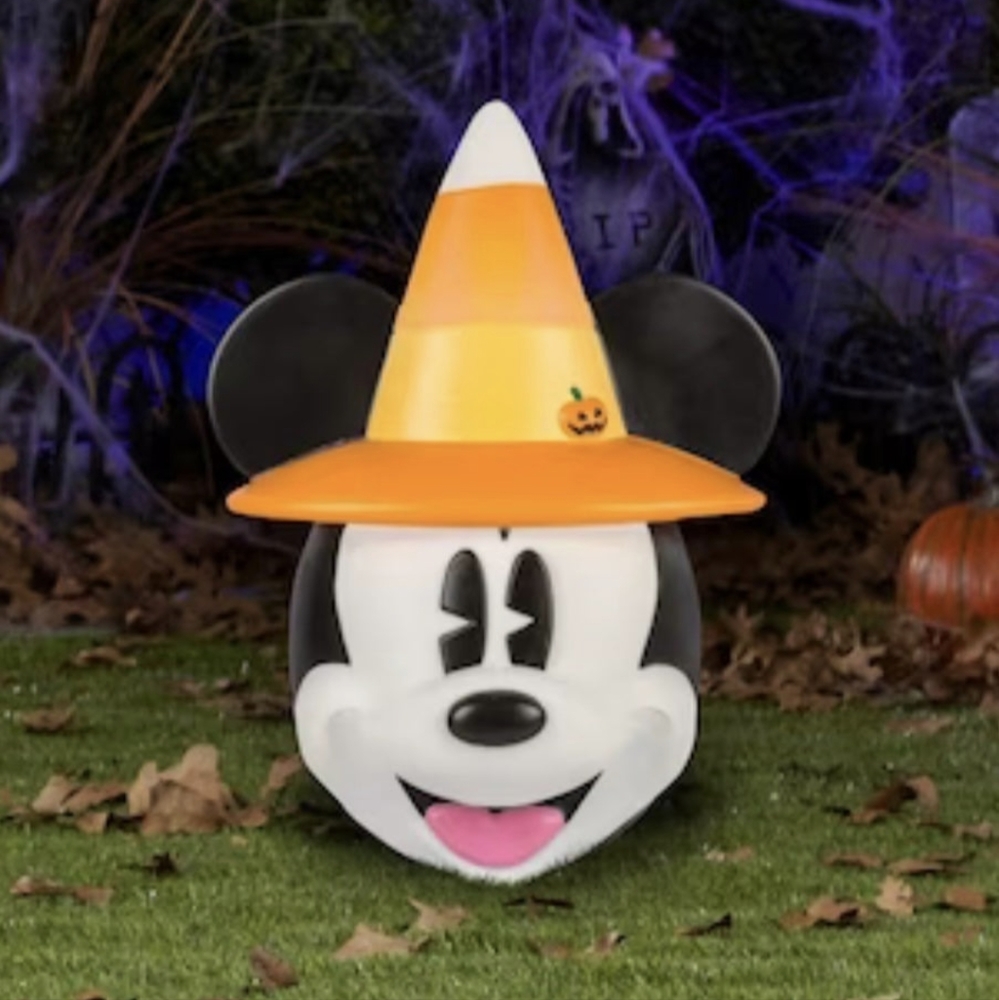 Mickey Mouse blow mold in candy corn hat